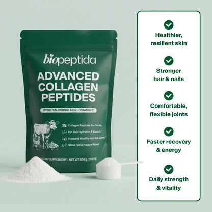 Biopeptida Advanced Collagen Peptides powder with benefits for skin hair nails joints